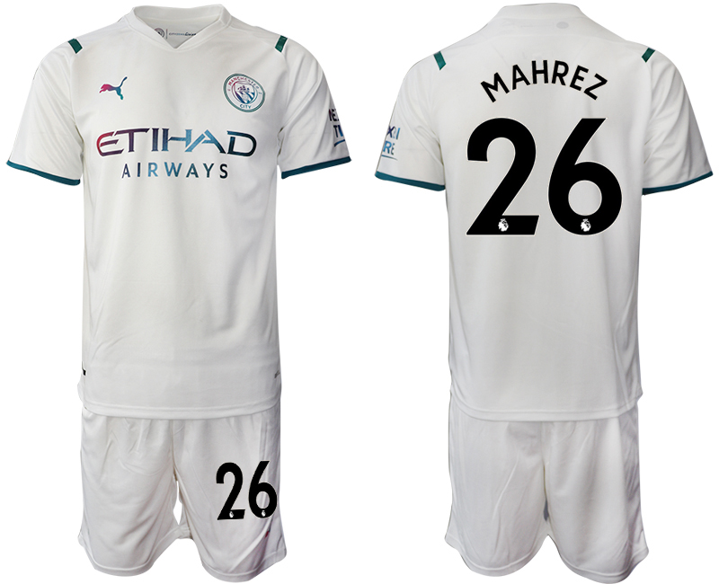 Men 2021-2022 Club Manchester City away White #26 Soccer Jersey->manchester city jersey->Soccer Club Jersey